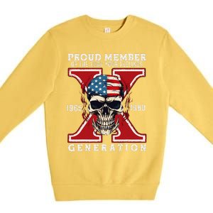 Proud Member Of The Fuck Your Feelings Gen X Horror Skull Gift Premium Crewneck Sweatshirt