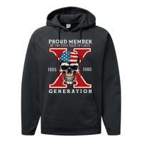 Proud Member Of The Fuck Your Feelings Gen X Horror Skull Gift Performance Fleece Hoodie