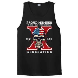 Proud Member Of The Fuck Your Feelings Gen X Horror Skull Gift PosiCharge Competitor Tank