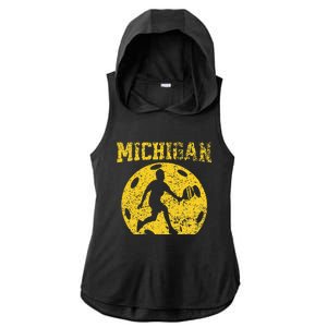 Pickleball Michigan Ladies PosiCharge Tri-Blend Wicking Draft Hoodie Tank