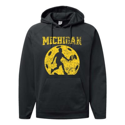 Pickleball Michigan Performance Fleece Hoodie