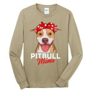 Pittie Mama Pitbull Dog Mom Funny Mothers Day Gifts Tall Long Sleeve T-Shirt