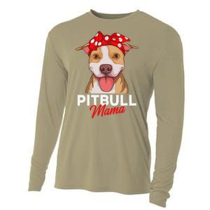 Pittie Mama Pitbull Dog Mom Funny Mothers Day Gifts Cooling Performance Long Sleeve Crew