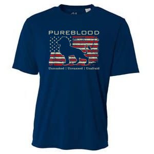 Pureblood Movement #Pureblood Medical Freedom Lion USA Flag Cooling Performance Crew T-Shirt