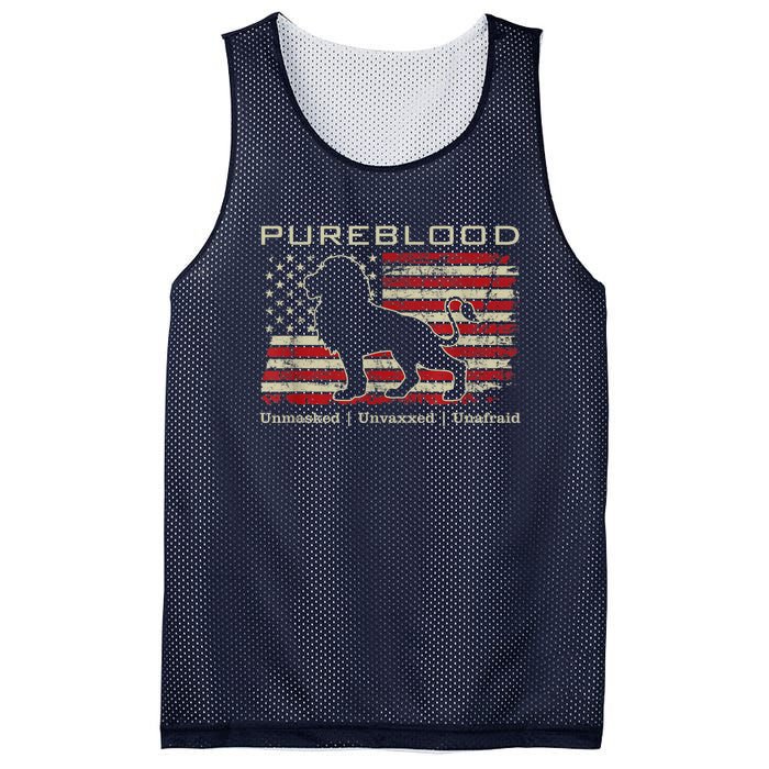 Pureblood Movement #Pureblood Medical Freedom Lion USA Flag Mesh Reversible Basketball Jersey Tank