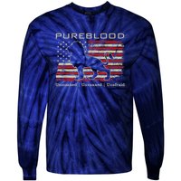 Pureblood Movement #Pureblood Medical Freedom Lion USA Flag Tie-Dye Long Sleeve Shirt