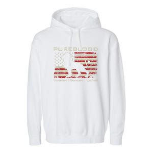 Pureblood Movement #Pureblood Medical Freedom Lion USA Flag Garment-Dyed Fleece Hoodie