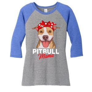 Pittie Mama Pitbull Dog Mom Funny Mothers Day Funny Gift Women's Tri-Blend 3/4-Sleeve Raglan Shirt