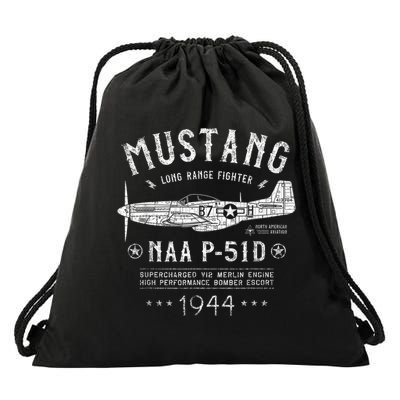 P51 Mustang Drawstring Bag