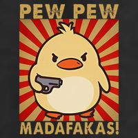 Pew Madafakas Pew Funny Meme Duck Goose Retro With Gun Trucker Hat