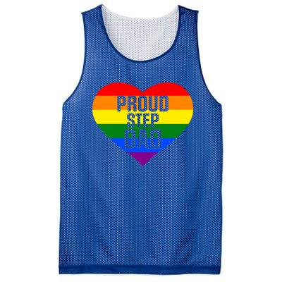 Pride Month Proud Step Dad Lgbt Rainbow Flag Gift Mesh Reversible Basketball Jersey Tank