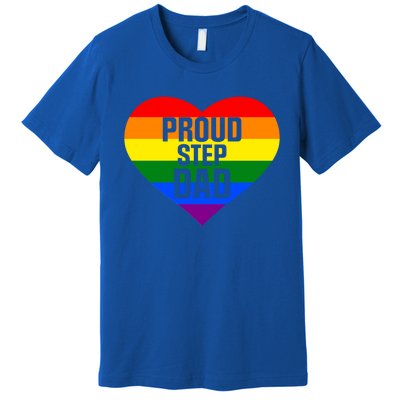 Pride Month Proud Step Dad Lgbt Rainbow Flag Gift Premium T-Shirt