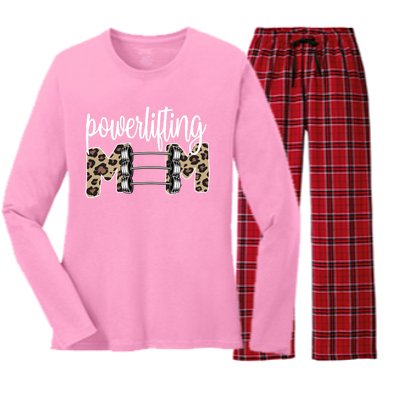 Powerlifting Mom Powerlifting Mama Of A Powerlifter Meaningful Gift Women's Long Sleeve Flannel Pajama Set 