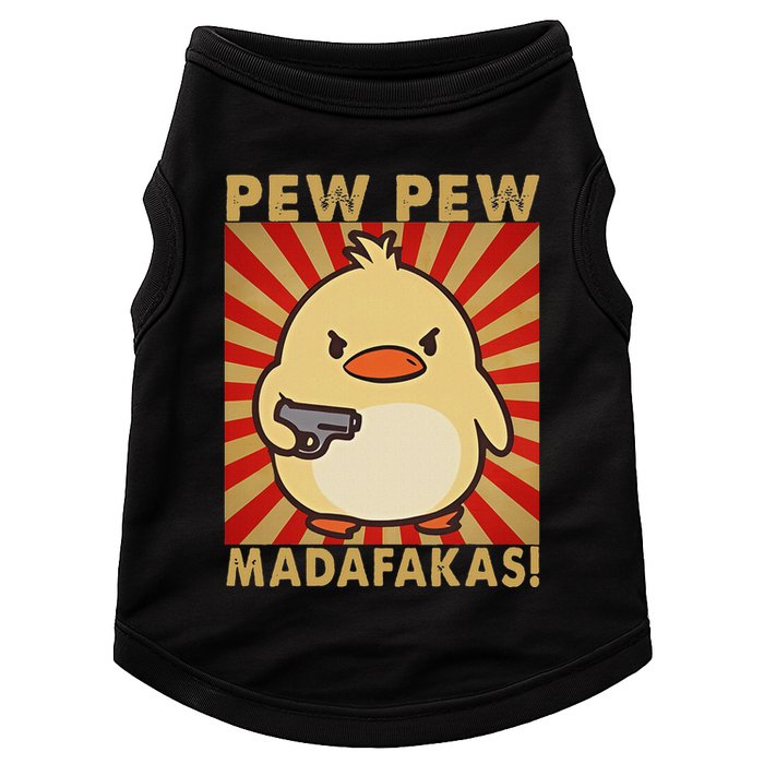 Pew Madafakas Pew Funny Meme Duck Goose Retro With Gun Doggie Tank
