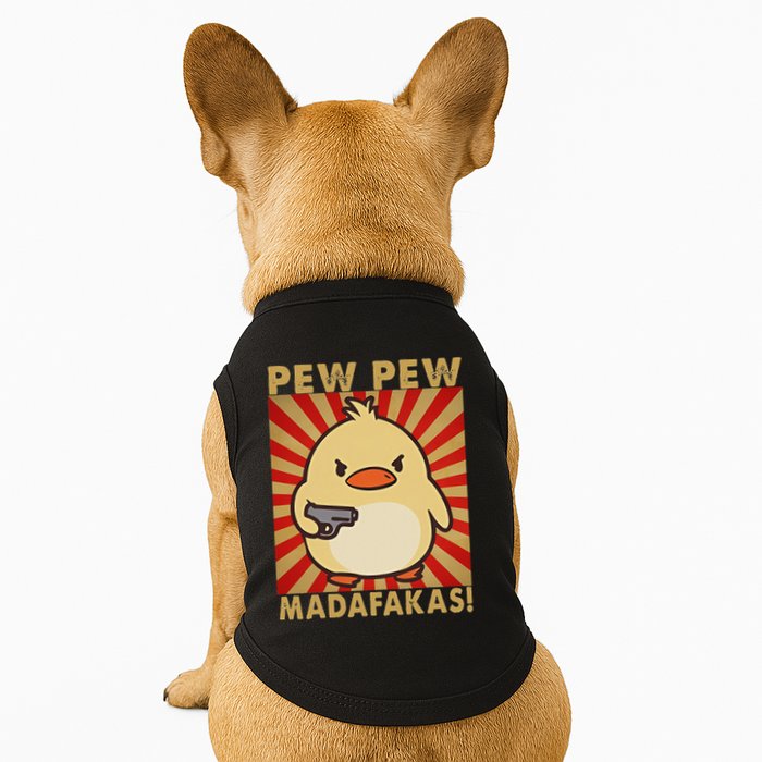 Pew Madafakas Pew Funny Meme Duck Goose Retro With Gun Doggie Tank
