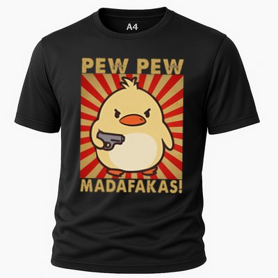 Pew Madafakas Pew Funny Meme Duck Goose Retro With Gun Performance Shirt