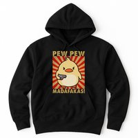 Pew Madafakas Pew Funny Meme Duck Goose Retro With Gun Hoodie