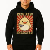 Pew Madafakas Pew Funny Meme Duck Goose Retro With Gun Hoodie