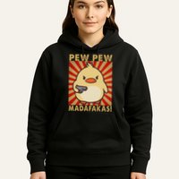 Pew Madafakas Pew Funny Meme Duck Goose Retro With Gun Hoodie