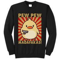 Pew Madafakas Pew Funny Meme Duck Goose Retro With Gun Sweatshirt