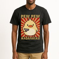 Pew Madafakas Pew Funny Meme Duck Goose Retro With Gun Tall T-Shirt