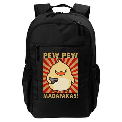 Pew Madafakas Pew Funny Meme Duck Goose Retro With Gun Backpack