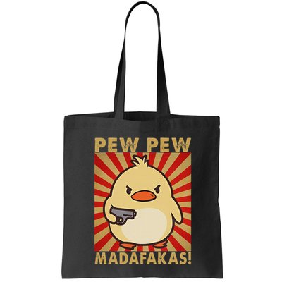 Pew Madafakas Pew Funny Meme Duck Goose Retro With Gun Bag