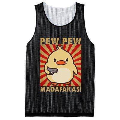 Pew Madafakas Pew Funny Meme Duck Goose Retro With Gun Mesh Reversible Basketball Jersey Tank