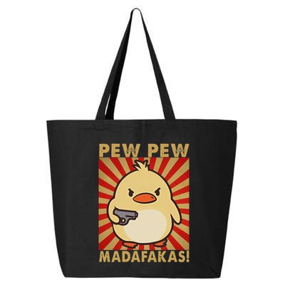 Pew Madafakas Pew Funny Meme Duck Goose Retro With Gun 25L Jumbo Tote
