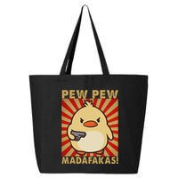Pew Madafakas Pew Funny Meme Duck Goose Retro With Gun 25L Jumbo Tote
