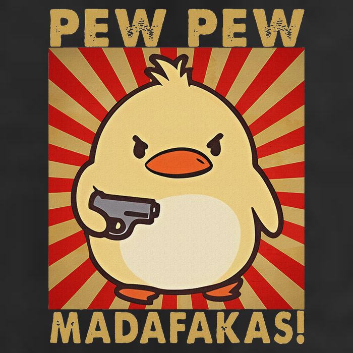 Pew Madafakas Pew Funny Meme Duck Goose Retro With Gun Trucker Hat