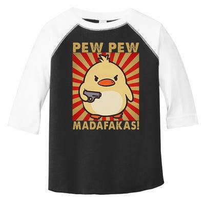 Pew Madafakas Pew Funny Meme Duck Goose Retro With Gun Toddler Fine Jersey T-Shirt