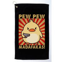 Pew Madafakas Pew Funny Meme Duck Goose Retro With Gun Golf Towel