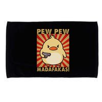Pew Madafakas Pew Funny Meme Duck Goose Retro With Gun Microfiber Hand Towel