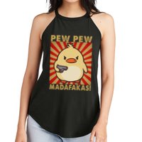 Pew Madafakas Pew Funny Meme Duck Goose Retro With Gun Women's Perfect Tri Rocker Tank