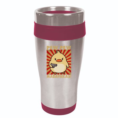 Pew Madafakas Pew Funny Meme Duck Goose Retro With Gun 16oz Travel Tumbler