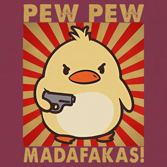 Pew Madafakas Pew Funny Meme Duck Goose Retro With Gun 16oz Travel Tumbler