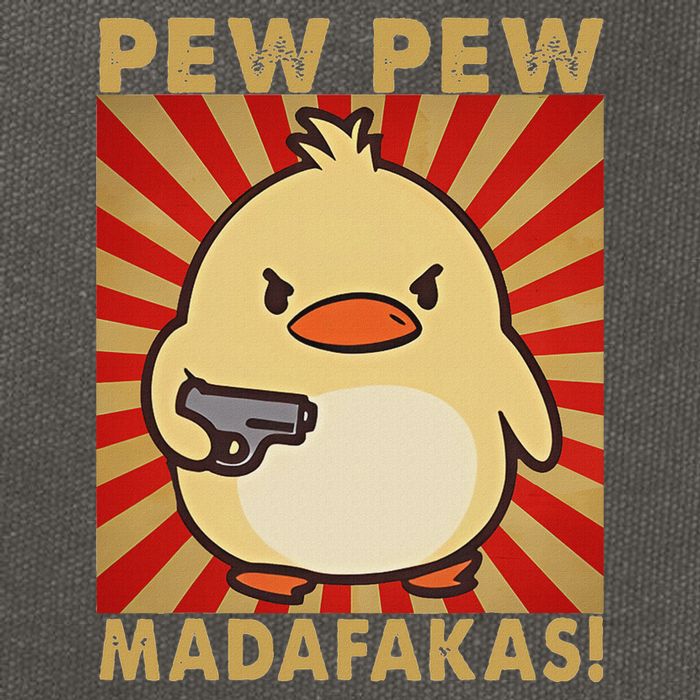 Pew Madafakas Pew Funny Meme Duck Goose Retro With Gun Cotton Canvas Backpack