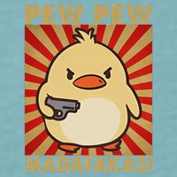 Pew Madafakas Pew Funny Meme Duck Goose Retro With Gun Sueded Cloud Jersey T-Shirt