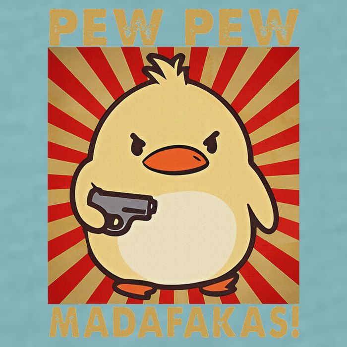 Pew Madafakas Pew Funny Meme Duck Goose Retro With Gun Sueded Cloud Jersey T-Shirt