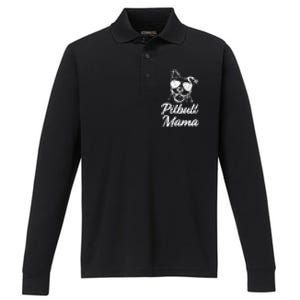 Pitbull Mom Performance Long Sleeve Polo