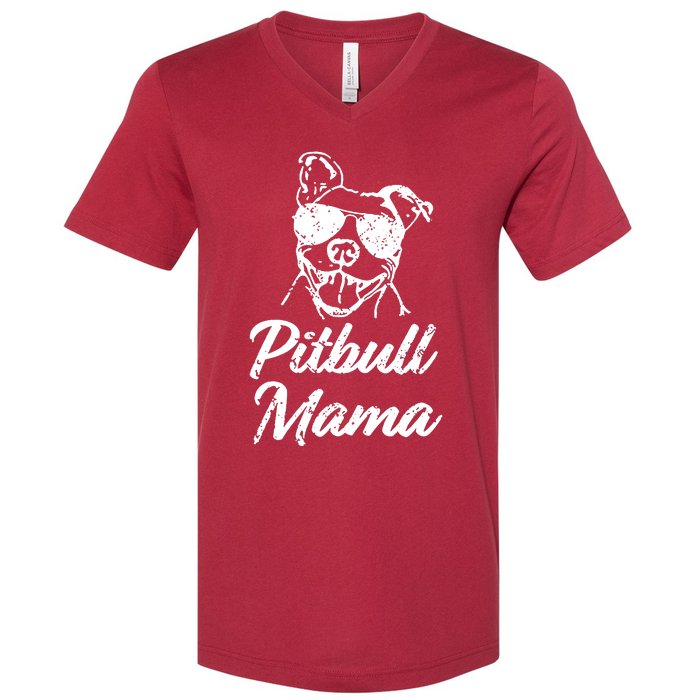 Pitbull Mom V-Neck T-Shirt