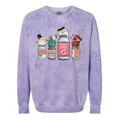 Peppermint Mocha Propofol  Cute Christmas Nurse Colorblast Crewneck Sweatshirt