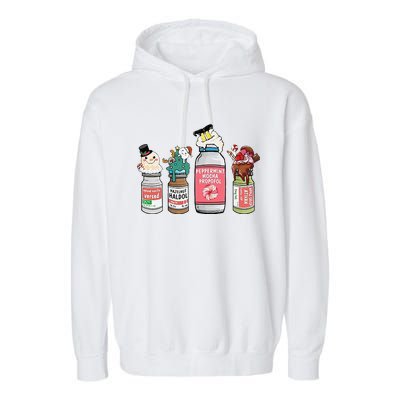 Peppermint Mocha Propofol  Cute Christmas Nurse Garment-Dyed Fleece Hoodie