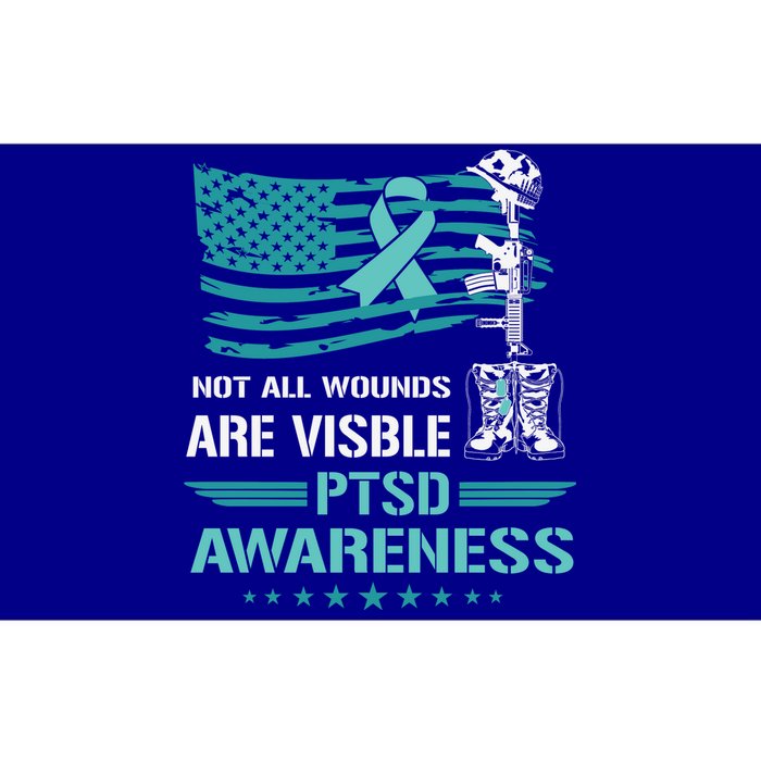 Patriotic Military PTSD Awareness American Flag Bumper Sticker