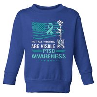 Patriotic Military PTSD Awareness American Flag Toddler Sweatshirt