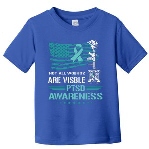 Patriotic Military PTSD Awareness American Flag Toddler T-Shirt