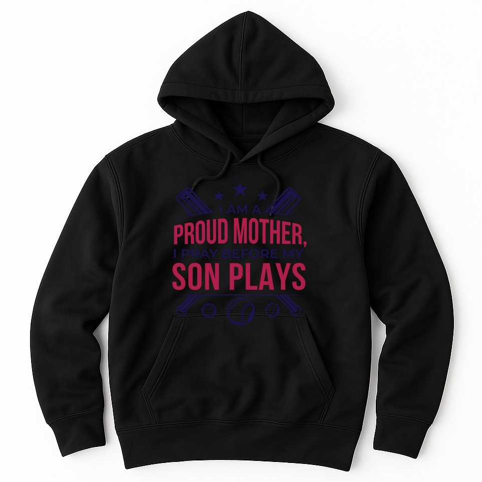 Proud Mother Pray Before Son Plays Baseball Hoodie