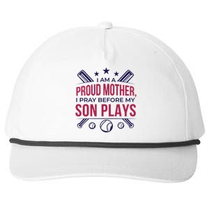 Proud Mother Pray Before Son Plays Baseball Snapback Five-Panel Rope Hat