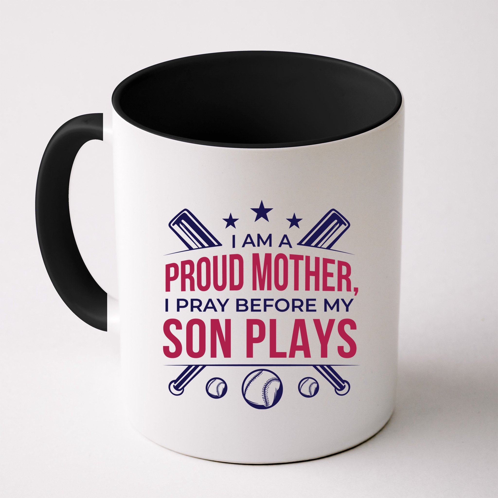 Proud Mother Pray Before Son Plays Baseball Mug